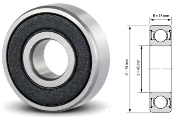 6009, 6009Z, 6009ZZ, 6009RS, 6009-2RS Ball Bearings 45x75x16mm – Full Series Deep Groove Bearings for Motors & Machinery