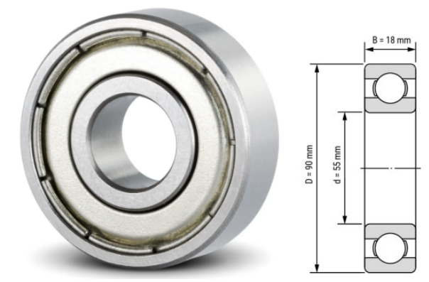 6011, 6011Z, 6011ZZ, 6011RS, 6011-2RS Ball Bearings 55x90x18mm – Full Series Deep Groove Bearings for Motors & Machinery