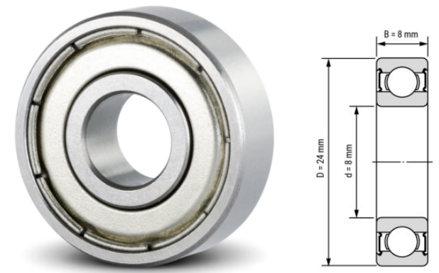 628, 628Z, 628ZZ, 628RS, 628-2RS Ball Bearings 8x24x8mm – Full Series Deep Groove Bearings for Industrial & Mechanical Applications