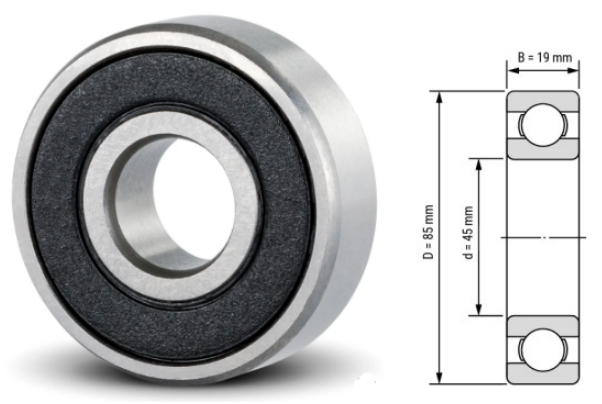 6209, 6209Z, 6209ZZ, 6209RS, 6209-2RS Ball Bearings 45x85x19mm – Deep Groove Bearings for Industrial & Mechanical Equipment