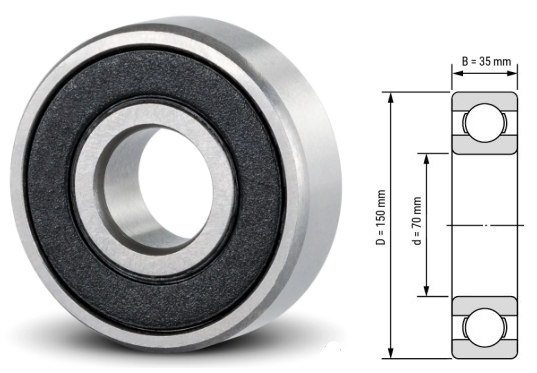 6314, 6314Z, 6314ZZ, 6314RS, 6314-2RS Ball Bearings 70x150x35mm – Deep Groove Ball Bearings for Industrial & Mechanical Equipment