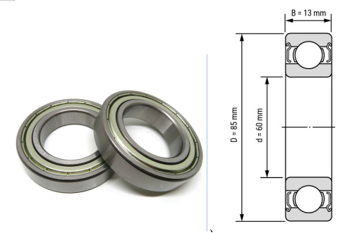 6912, 6912Z, 6912ZZ, 6912RS, 6912-2RS Deep Groove Ball Bearings 60x85x13mm – Heavy-Duty Precision Bearings for High-Speed Industrial & Mechanical Systems