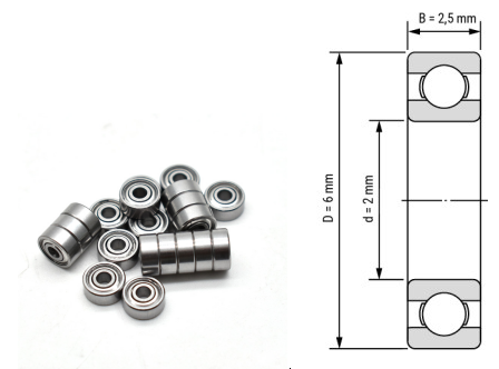 MR62, MR62Z, MR62ZZ, MR62RS, MR62-2RS Miniature Deep Groove Ball Bearings 2x6x2.5mm – Ultra-Small Precision Bearings for Micro Motors, Drones, RC Toys & Smart Electronics