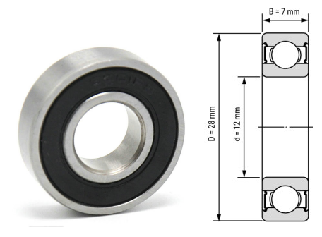 16001, 16001Z, 16001ZZ, 16001RS, 16001-2RS Deep Groove Ball Bearings 12x28x7mm – Thin-Section Precision Bearings for Small Motors, Power Tools, Appliances & Office Equipment