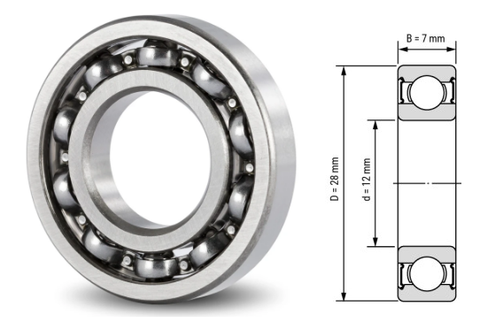 16001, 16001Z, 16001ZZ, 16001RS, 16001-2RS Deep Groove Ball Bearings 12x28x7mm – Thin-Section Precision Bearings for Small Motors, Power Tools, Appliances & Office Equipment