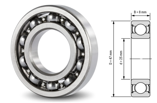 16005, 16005Z, 16005ZZ, 16005RS, 16005-2RS Deep Groove Ball Bearings 25x47x8mm – Thin-Section Precision Bearings for Motors, Power Tools, Appliances & Office Equipment