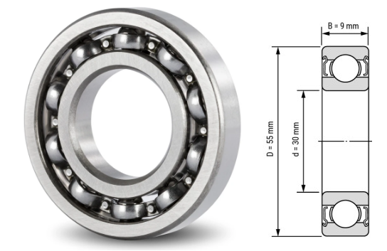 16006, 16006Z, 16006ZZ, 16006RS, 16006-2RS Deep Groove Ball Bearings 30x55x9mm – Thin-Section Precision Bearings for Motors, Power Tools, Appliances & Office Equipment