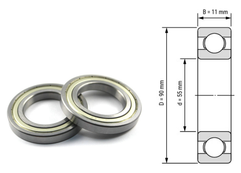 16011, 16011Z, 16011ZZ, 16011RS, 16011-2RS Deep Groove Ball Bearings 55x90x11mm – Thin-Section Precision Bearings for Industrial Motors, Large Fans, Pumps & Heavy Machinery