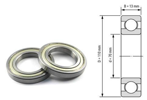 16014, 16014Z, 16014ZZ, 16014RS, 16014-2RS Deep Groove Ball Bearings 70x110x13mm – Thin-Section Precision Bearings for Industrial Motors, Heavy-Duty Fans, Pumps & Machinery