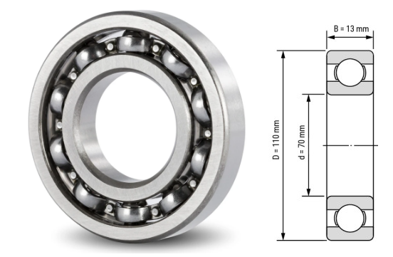 16014, 16014Z, 16014ZZ, 16014RS, 16014-2RS Deep Groove Ball Bearings 70x110x13mm – Thin-Section Precision Bearings for Industrial Motors, Heavy-Duty Fans, Pumps & Machinery