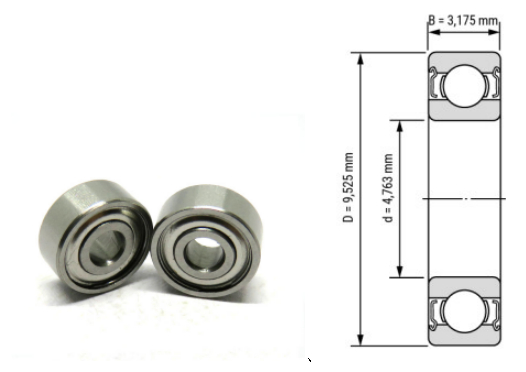 R166, R166Z, R166ZZ, R166RS, R166-2RS Inch Miniature Deep Groove Ball Bearings 3/16"​x3/8"​x1/8" (4.763x9.525x3.175mm) – Sealed Bearings for Small Motors, Power Tools, Printers, RC Models & Precision