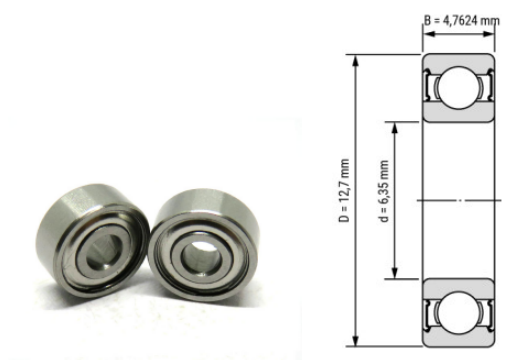 R188, R188Z, R188ZZ, R188RS, R188-2RS Inch Miniature Deep Groove Ball Bearings 1/4"​x1/2"​x3/16" (6.35x12.7x4.762mm) – Sealed Bearings for Small Motors, Power Tools, Printers, RC Models & Precision Ma